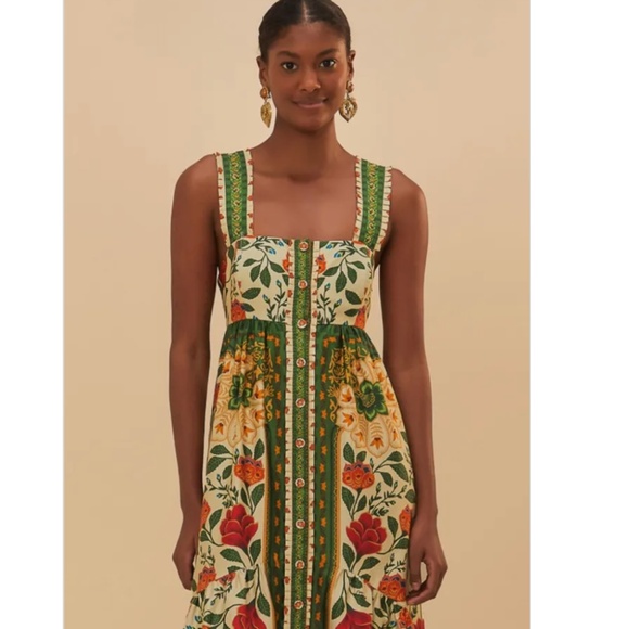 Gorgeous Farm Rio Garden Tapestry maxi dress - Sand, size M, NWT! - Picture 2 of 12